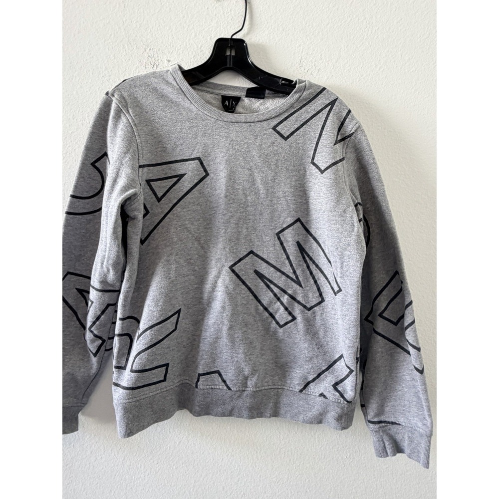 Armani Exchange A|X Archive 2015 Monogram Logo Sweatshirt Grey size S SKU 0080